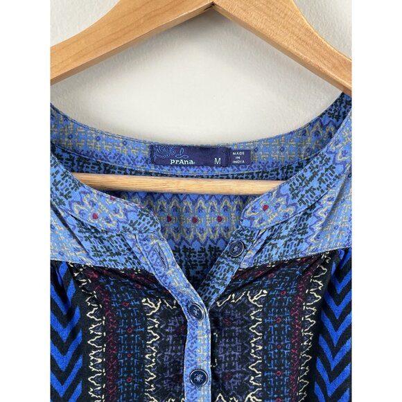 Prana Women’s Bluebell Inka Long Sleeved Blouse Top Sz Medium Boho Peasant - Picture 2 of 7